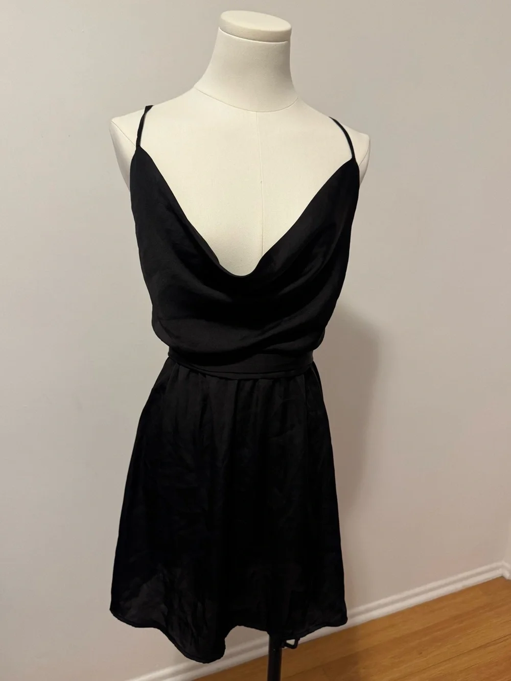 black and white bridesmaid dress One Shoulder Dresses Satin Pleated with Slit Black / US10 one can never go Neck Size:S Always The One Blue misses bridesmaid dresses